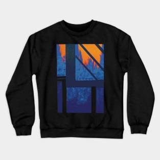 Blue Cityscape late evening Crewneck Sweatshirt